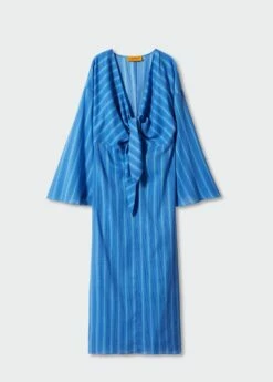 Robe Rayures Détail Nœud -Promos Mango Boutique 57040387 52 B