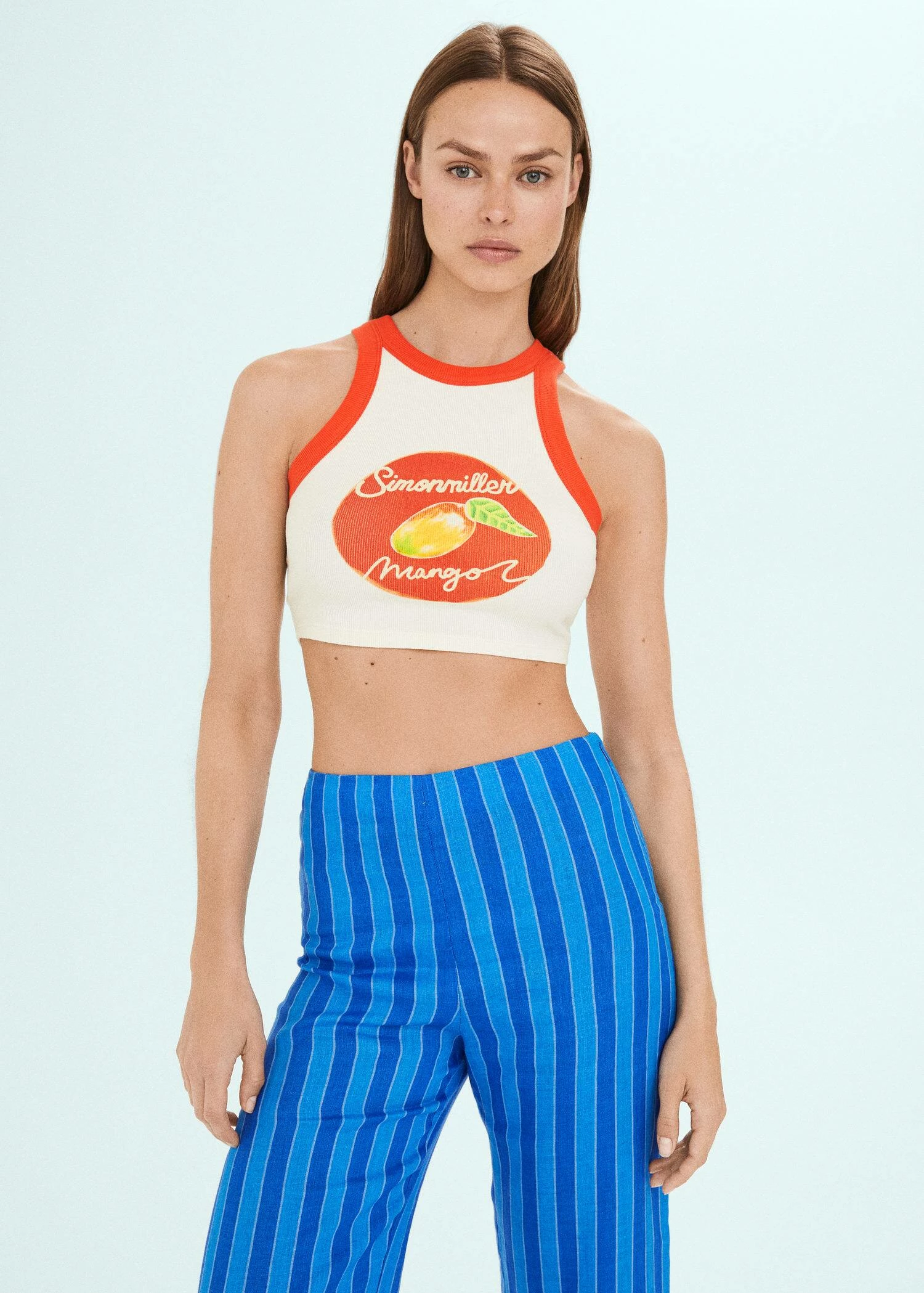 Crop Top Imprimé Emmanchures Américaines 3 Crop Top Imprimé Emmanchures Américaines