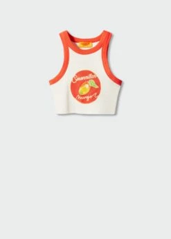 Crop Top Imprimé Emmanchures Américaines 13 Crop Top Imprimé Emmanchures Américaines -Promos Mango Boutique 57040410 20 B