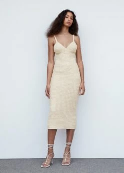 Robe Maille Détail Sequins -Promos Mango Boutique 57040453 05 99999999 01