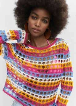 Pull-over Crochet Multicolore 12 Pull-over Crochet Multicolore -Promos Mango Boutique 57040461 21 D1