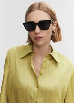 Chemise Plissée Satinée 24 Chemise Plissée Satinée -Promos Mango Boutique 57040689 14 D1