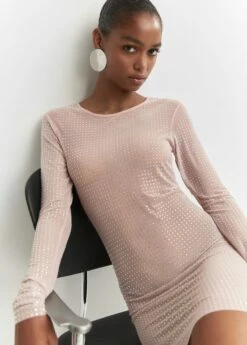 Robe Maille Filet Détail Cristal 14 Robe Maille Filet Détail Cristal -Promos Mango Boutique 57041028 83 D2