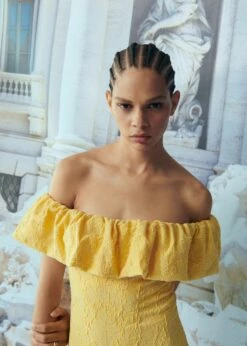 Robe Texturée Volantée -Promos Mango Boutique 57041171 12 D6