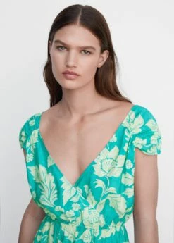 Robe Cache-cœur à Fleurs -Promos Mango Boutique 57042884 46 D1