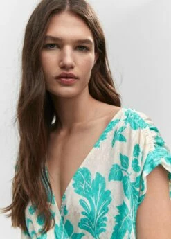 Blouse Cache-cœur à Fleurs -Promos Mango Boutique 57042887 05 D1