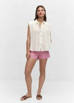Chemise Sans Manches Boutons 23 Chemise Sans Manches Boutons -Promos Mango Boutique 57042892 02 99999999 01