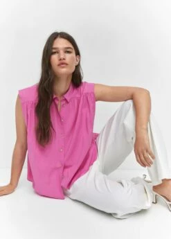 Chemise Sans Manches Boutons 19 Chemise Sans Manches Boutons -Promos Mango Boutique 57042892 85 D2