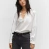 Blouse Froncée Bouton -Promos Mango Boutique 57043807 02