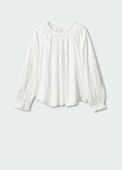Blouse Froncée Bouton -Promos Mango Boutique 57043807 02 B