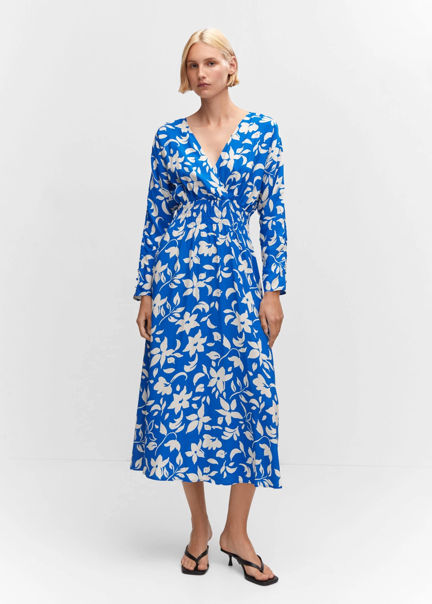 Robe Imprimée Détail Froncé 4 Robe Imprimée Détail Froncé – Image 2