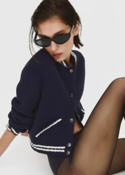 Cardigan Rayures Contrastantes -Promos Mango Boutique 57043816 56 D6