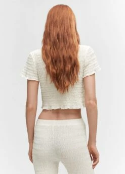 T-shirt Texturé Crop -Promos Mango Boutique 57044014 05 R