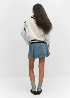 Gilet Col V Contrasté -Promos Mango Boutique 57044398 05 R