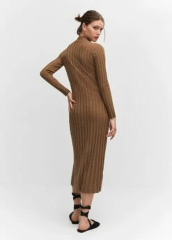 Robe Maille Côtelée Col Montant -Promos Mango Boutique 57044763 17 R