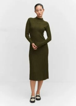 Robe Maille Côtelée Col Montant -Promos Mango Boutique 57044763 37 99999999 01