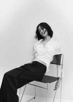 Chemise Coton Cache-cœur -Promos Mango Boutique 57044784 01 D2