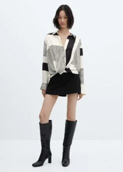 Chemise Imprimée Rayures -Promos Mango Boutique 57045790 05 99999999 01