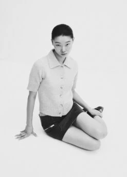 Cardigan Manches Courtes Col Chemise -Promos Mango Boutique 57045795 08 D2