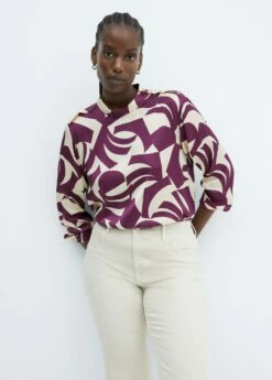 Blouse Satinée Imprimée -Promos Mango Boutique 57045983 78 D5