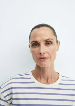 Sweat-shirt Rayures Col Rond -Promos Mango Boutique 57046021 50 D1