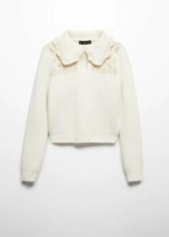 Pull-over Col Maille Ajourée -Promos Mango Boutique 57046729 05 B
