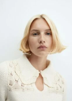 Pull-over Col Maille Ajourée -Promos Mango Boutique 57046729 05 D1