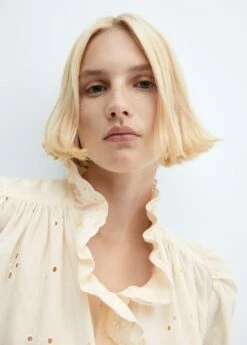 Chemise Ajourée Détail Volants -Promos Mango Boutique 57047734 02 D1