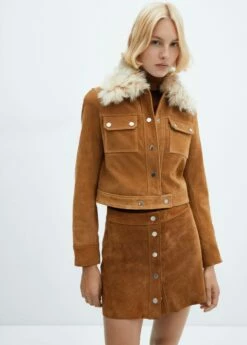 Jupe Cuir Boutons -Promos Mango Boutique 57047752 09 D1