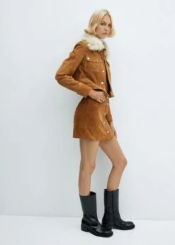 Jupe Cuir Boutons -Promos Mango Boutique 57047752 09 D2