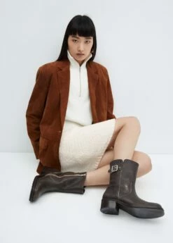 Minijupe Maille Texturée -Promos Mango Boutique 57048274 05 D2