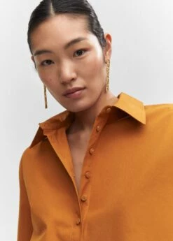 Chemise Crop 100 % Coton -Promos Mango Boutique 57050114 30 D1