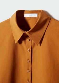 Chemise Crop 100 % Coton -Promos Mango Boutique 57050114 30 D8