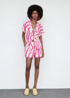 Chemise Lin Imprimée 10 Chemise Lin Imprimée -Promos Mango Boutique 57050199 88 99999999 01