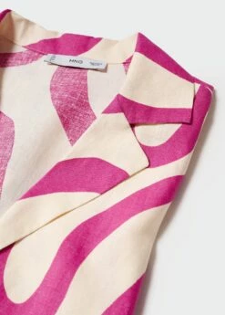 Chemise Lin Imprimée 14 Chemise Lin Imprimée -Promos Mango Boutique 57050199 88 D8