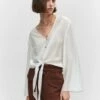 Blouse Manches Cloche Nœud -Promos Mango Boutique 57050213 05