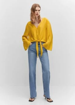 Blouse Manches Cloche Nœud -Promos Mango Boutique 57050213 11 99999999 01