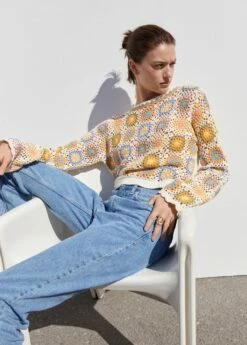 Pull-over Crochet Manches Cloche 12 Pull-over Crochet Manches Cloche -Promos Mango Boutique 57050253 05 D2