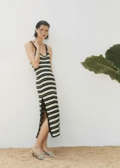 Robe Crochet à Rayures -Promos Mango Boutique 57050256 99 D9