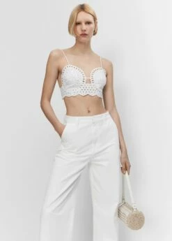 Crop Top Ajouré 19 Crop Top Ajouré -Promos Mango Boutique 57050275 01 D2