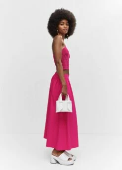 Jupe Longue Avec Détail à Pinces -Promos Mango Boutique 57050470 88 D2