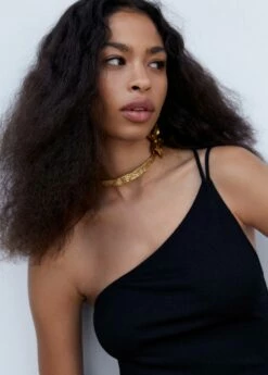 Robe Courte Asymétrique -Promos Mango Boutique 57051083 99 D1