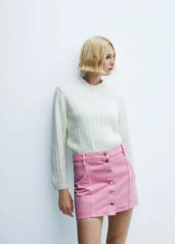 Minijupe En Jean Boutons -Promos Mango Boutique 57052880 84 D2