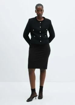 Jupe Crayon Fendue -Promos Mango Boutique 57053806 99 D3