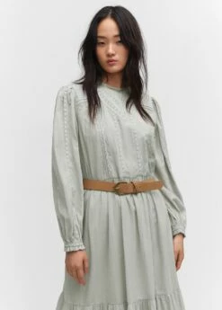 Robe Longue Détail Dentelle