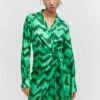 Robe Chemise Satinée Imprimée -Promos Mango Boutique 57053820 43