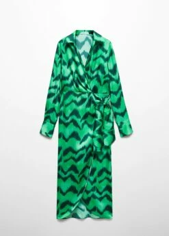 Robe Chemise Satinée Imprimée -Promos Mango Boutique 57053820 43 B