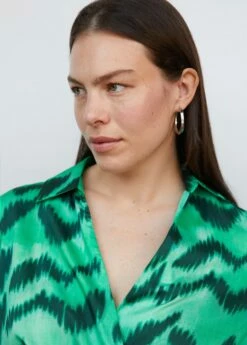 Robe Chemise Satinée Imprimée -Promos Mango Boutique 57053820 43 D4