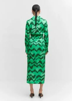 Robe Chemise Satinée Imprimée -Promos Mango Boutique 57053820 43 R