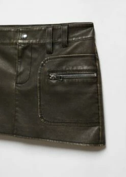 Jupe Similicuir Effet Usé -Promos Mango Boutique 57054406 99 D8